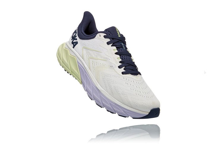 the hoka arahi 5 in white, a great running shoe if you have flat feet