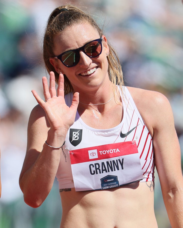 Elise Cranny smiling and waving