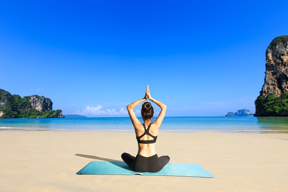 beach yoga mat