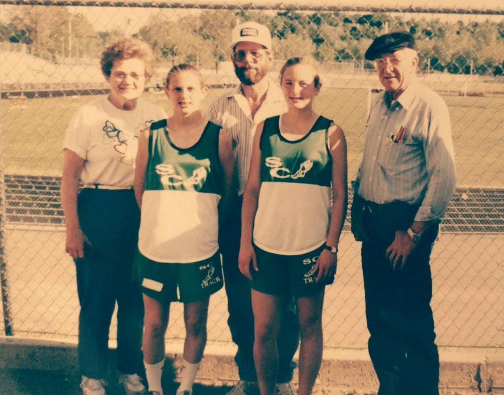The author (middle right) at a track meet in high school.