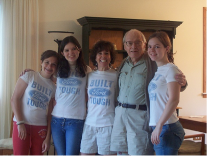 The author (middle) with her father and his granddaughters.