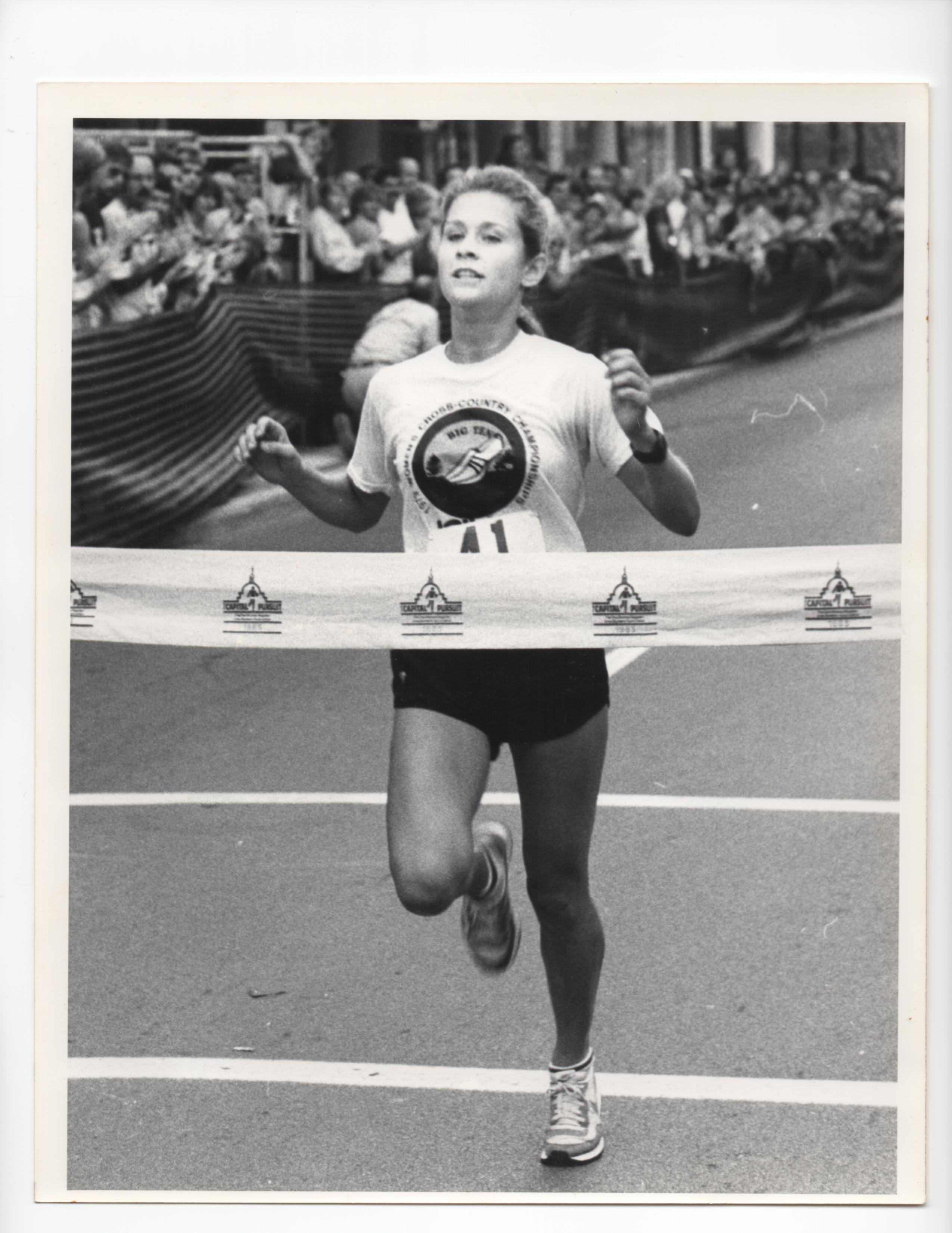 Bev Docherty winning race