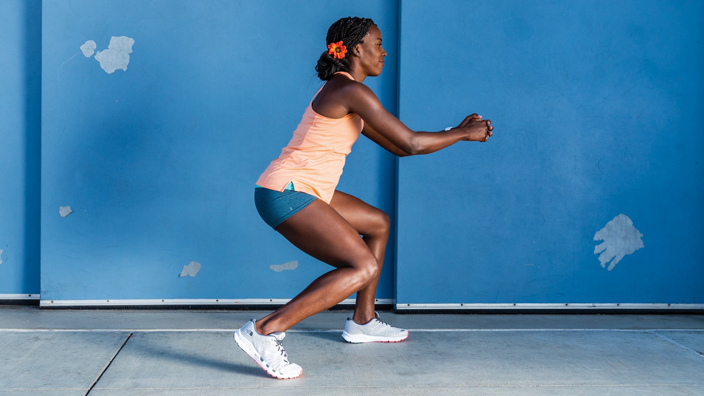 Alysia Montano demonstrating a duck walk
