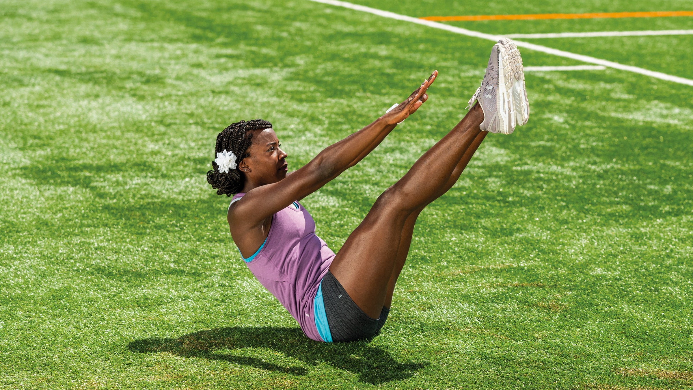Alysia Montano in a V-up