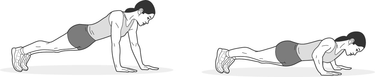 Illustration of woman performing a push-up