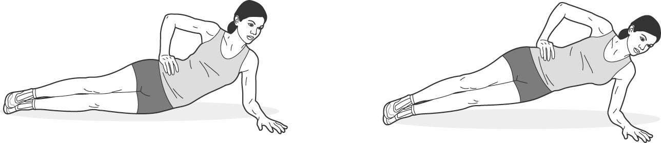 Illustration of woman performing side plank