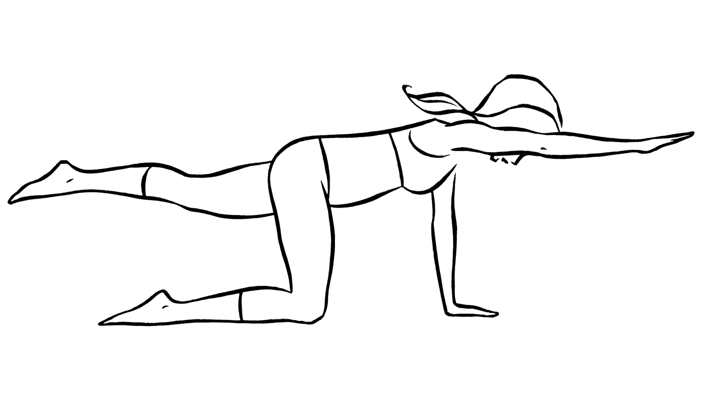 Woman performing arm/leg extension