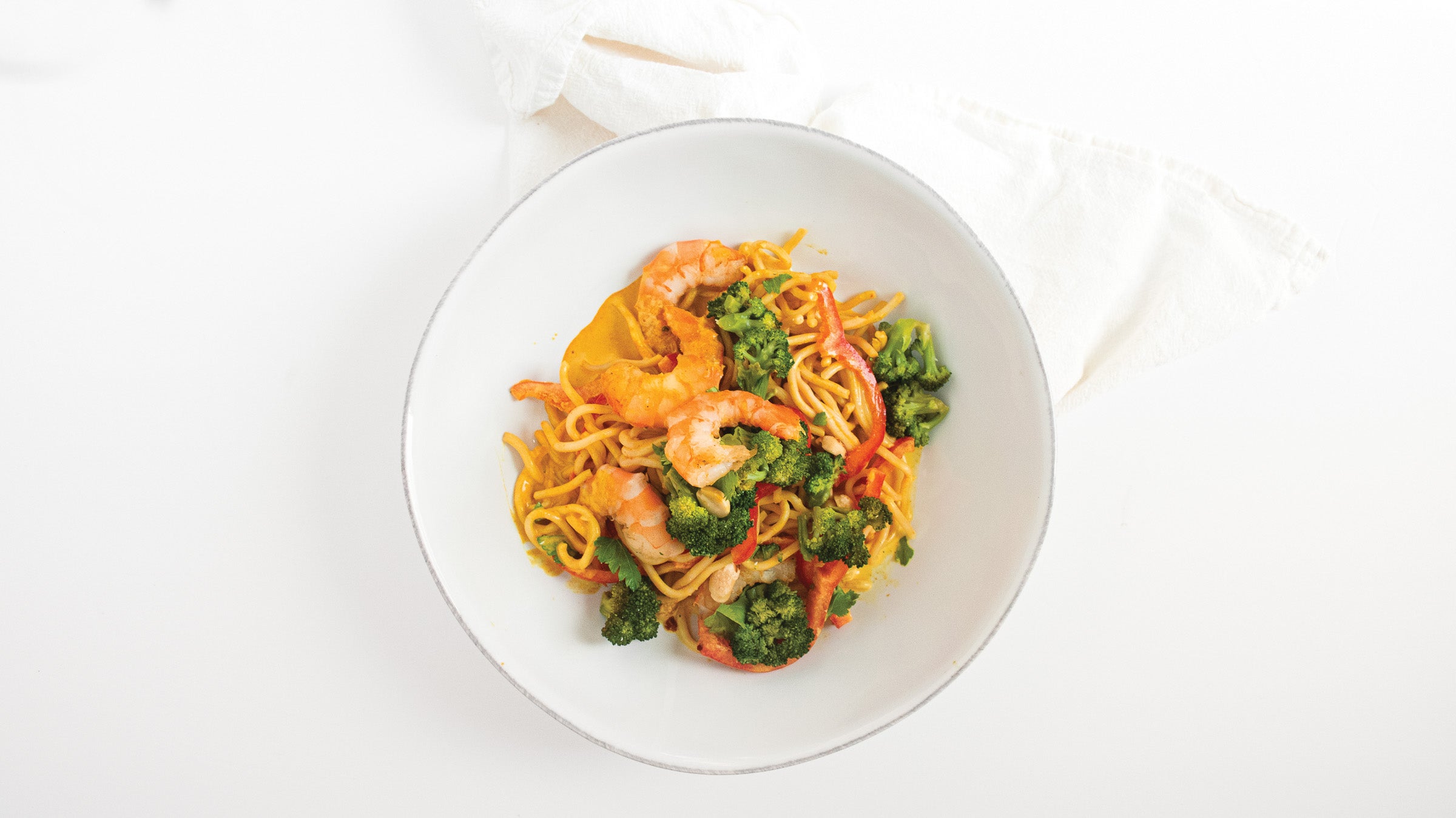 Soba with shrimp