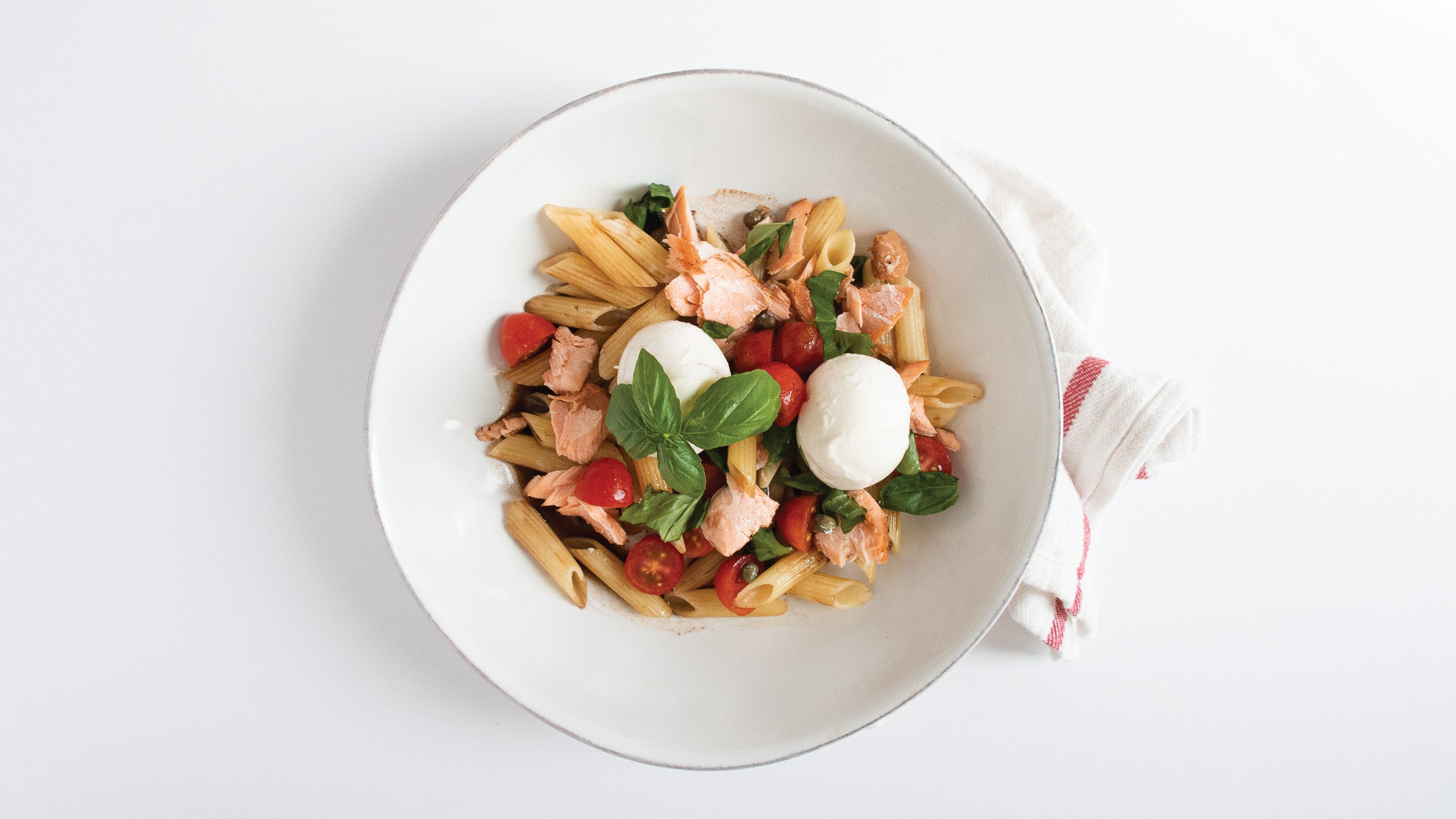 Penne with salmon
