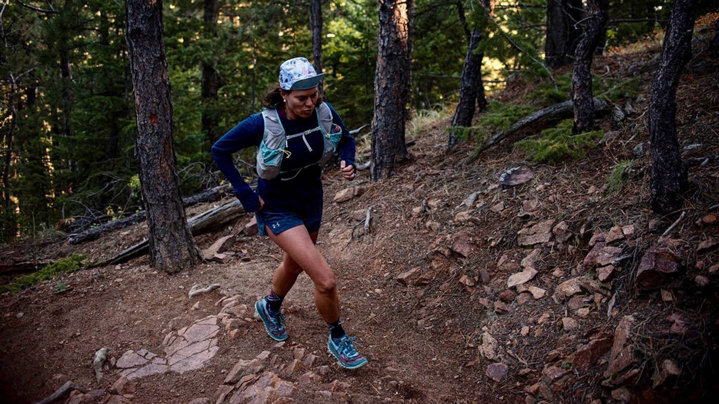 Lucrezi running through a forest
