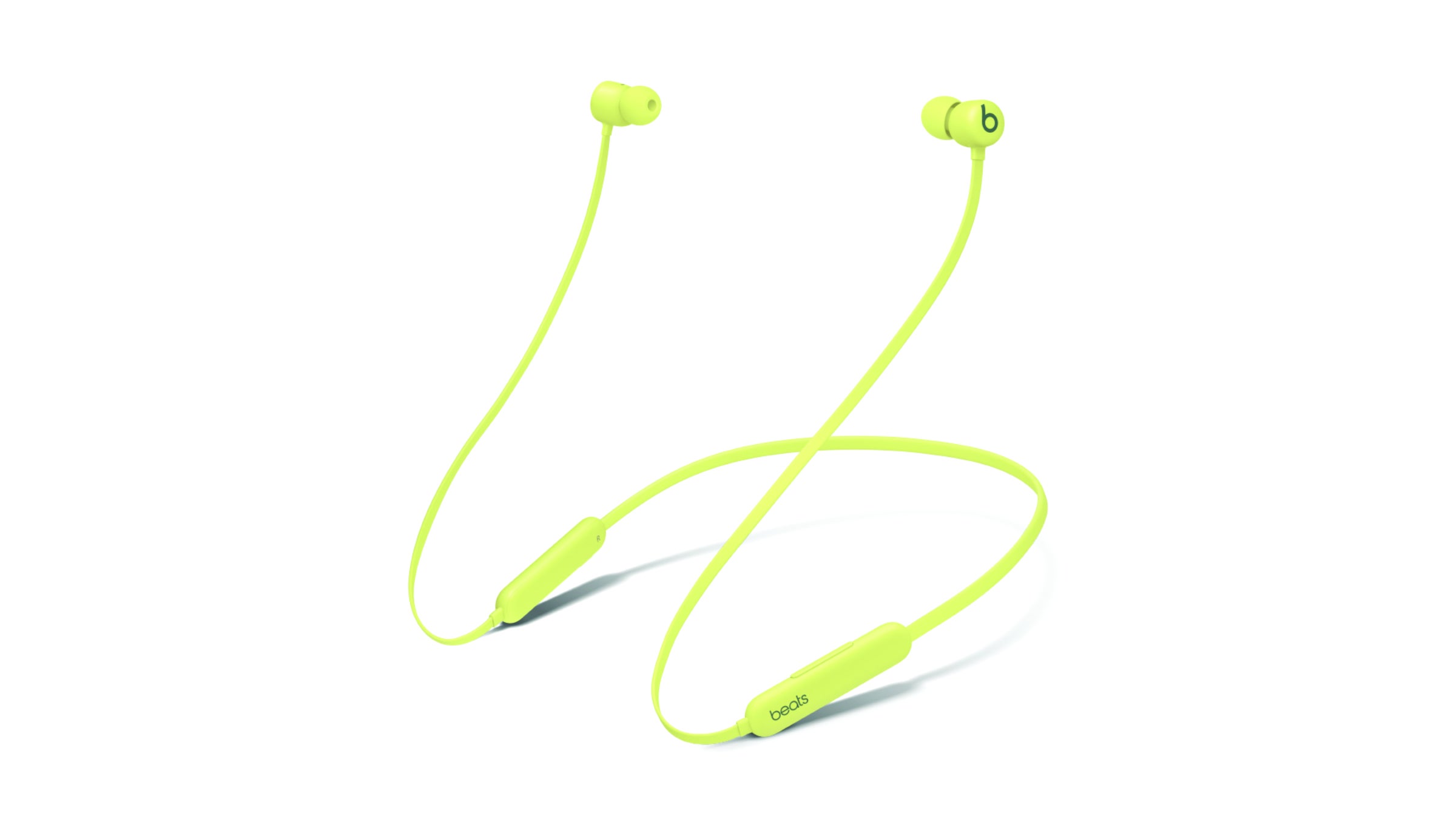Electric yellow earbuds